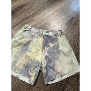 Lululemon Lab Mens Tie Dye Athletic Shorts Grey Yellow Size Small Mesh Liner